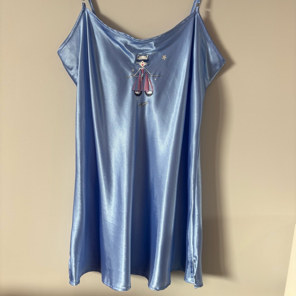 Y2K La Senza Blue Nightgown / Cat Slip Dress 🩵🐈 - Picture 6 of 9